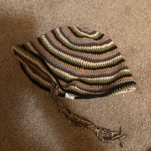 Free People Multicolor Knit Beanie with Tassels